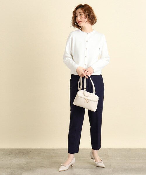 grove（グローブ）の「◆シルクブレンド総針カーディガン（カーディガン/ボレロ・レディース・パープル/オフホワイト/ライトグレー/ホワイト系7/ネイビー・02/03/04/05/01）」の6枚目の写真