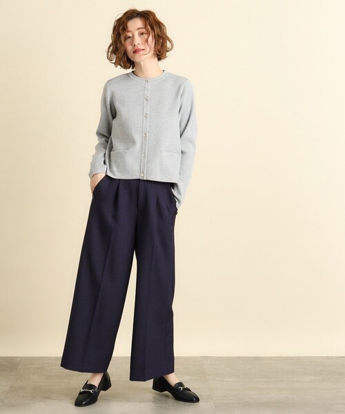 grove（グローブ）の「◆シルクブレンド総針カーディガン（カーディガン/ボレロ・レディース・パープル/オフホワイト/ライトグレー/ホワイト系7/ネイビー・02/03/04/05/01）」の10枚目の写真