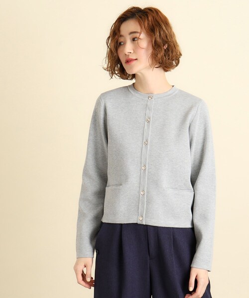 grove（グローブ）の「◆シルクブレンド総針カーディガン（カーディガン/ボレロ・レディース・パープル/オフホワイト/ライトグレー/ホワイト系7/ネイビー・02/03/04/05/01）」の12枚目の写真