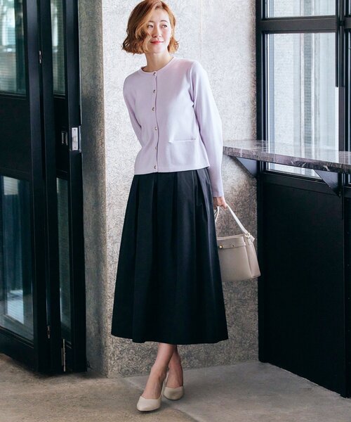 grove（グローブ）の「◆シルクブレンド総針カーディガン（カーディガン/ボレロ・レディース・パープル/オフホワイト/ライトグレー/ホワイト系7/ネイビー・02/03/04/05/01）」の14枚目の写真