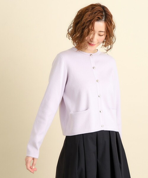 grove（グローブ）の「◆シルクブレンド総針カーディガン（カーディガン/ボレロ・レディース・パープル/オフホワイト/ライトグレー/ホワイト系7/ネイビー・02/03/04/05/01）」の16枚目の写真