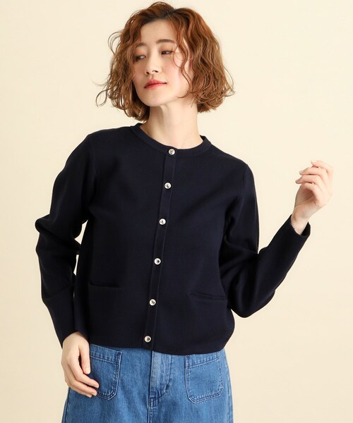 grove（グローブ）の「◆シルクブレンド総針カーディガン（カーディガン/ボレロ・レディース・パープル/オフホワイト/ライトグレー/ホワイト系7/ネイビー・02/03/04/05/01）」の21枚目の写真