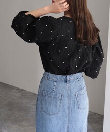 fredy emue | ハート刺繍袖ボリュームブラウス(シャツ/ブラウス)