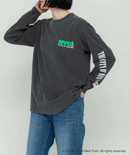 GOOD ROCK SPEED(グッドロックスピード)の「GOOD ROCK SPEED NYC1 LONG-SLEEVE T-SHIRTS(Tシャツ/カットソー・レディース・グレー系その他/ホワイト系その他・FREE)」の1枚目の写真