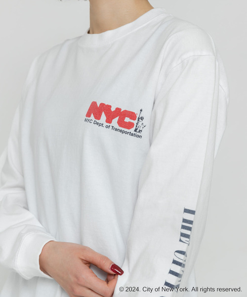 GOOD ROCK SPEED(グッドロックスピード)の「GOOD ROCK SPEED NYC1 LONG-SLEEVE T-SHIRTS(Tシャツ/カットソー・レディース・グレー系その他/ホワイト系その他・FREE)」の4枚目の写真