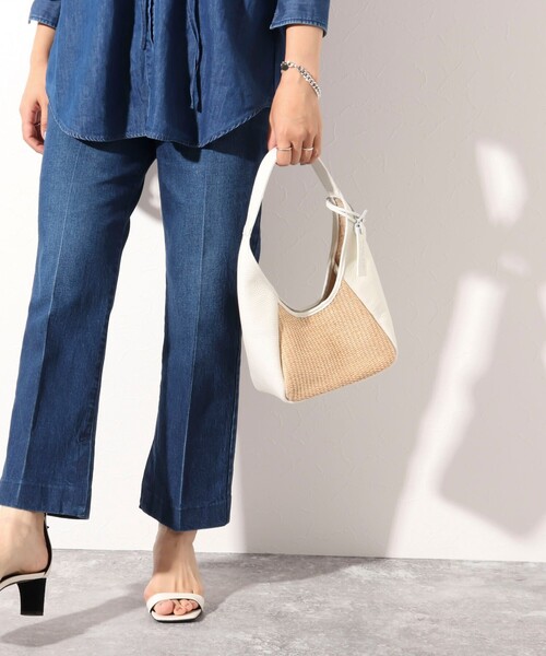 marco masi（マルコマージ）の「【MARCO MASI/ マルコマージ】レザー×ラフィア調ワンハンドルトートバッグ（トートバッグ・レディース・ホワイト/ブラック・FREE）」の12枚目の写真