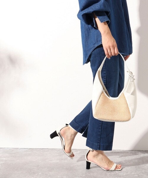 marco masi（マルコマージ）の「【MARCO MASI/ マルコマージ】レザー×ラフィア調ワンハンドルトートバッグ（トートバッグ・レディース・ホワイト/ブラック・FREE）」の8枚目の写真