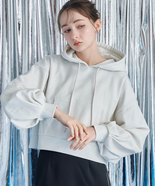 archives(アルシーヴ)の「ラメ裏毛パーカー(パーカー・レディース・ブラック/オフホワイト/グレー・MEDIUM)」の4枚目の写真