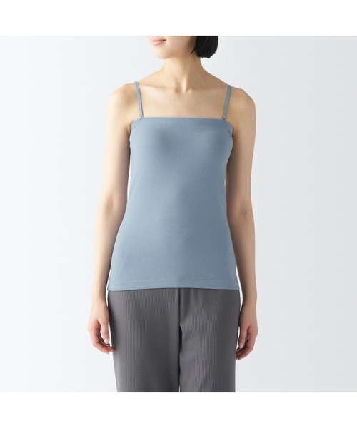 無印良品(ムジルシリョウヒン)の「婦人 さらっと綿 ブラキャミソール(インナーウェア/肌着・レディース・ホワイト/ブルー系1/ライトピンク/ブラック・S/XL/L/M)」の3枚目の写真