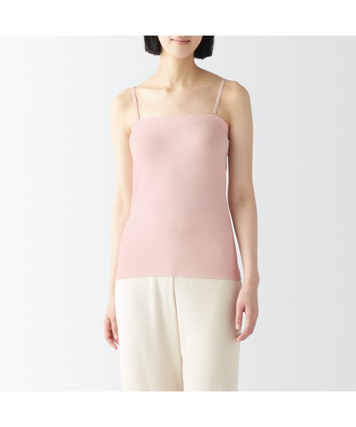 無印良品(ムジルシリョウヒン)の「婦人 さらっと綿 ブラキャミソール(インナーウェア/肌着・レディース・ホワイト/ブルー系1/ライトピンク/ブラック・S/XL/L/M)」の4枚目の写真