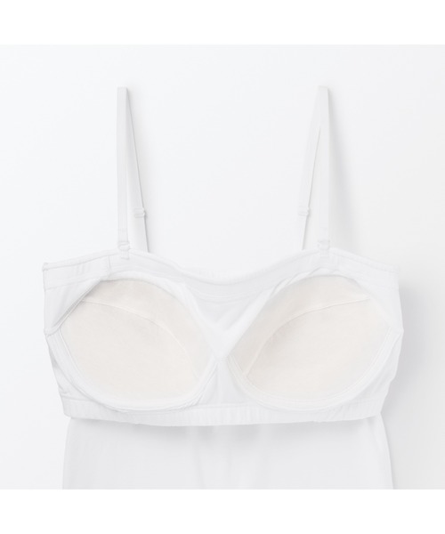 無印良品(ムジルシリョウヒン)の「婦人 さらっと綿 ブラキャミソール(インナーウェア/肌着・レディース・ホワイト/ブルー系1/ライトピンク/ブラック・S/XL/L/M)」の9枚目の写真