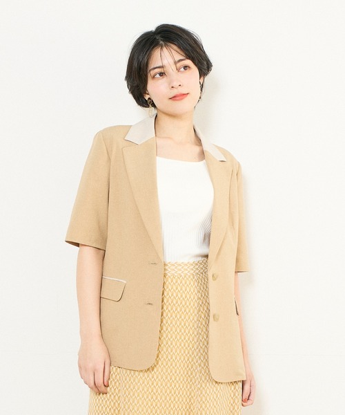 【セール】リフラクスハーフスリーブジャケット（テーラードジャケット）｜INED CLARO（イネドクラロ）