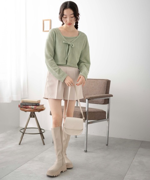 WEGO(ウィゴー)の「WEGO/アンサンブルリボンカーデ(アンサンブル・レディース・グリーン/アイボリー/ブラック・FREE)」の6枚目の写真