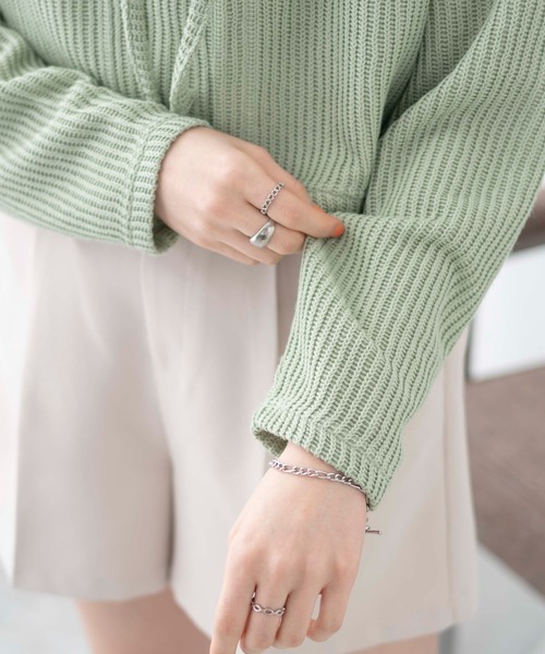 WEGO(ウィゴー)の「WEGO/アンサンブルリボンカーデ(アンサンブル・レディース・グリーン/アイボリー/ブラック・FREE)」の8枚目の写真