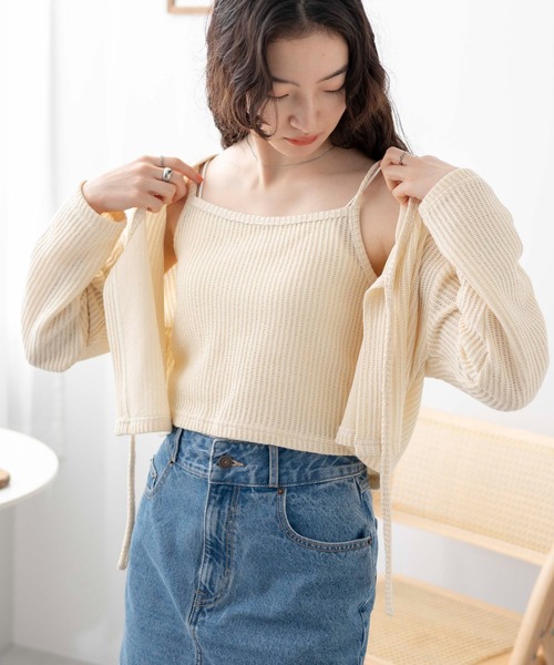 WEGO(ウィゴー)の「WEGO/アンサンブルリボンカーデ(アンサンブル・レディース・グリーン/アイボリー/ブラック・FREE)」の13枚目の写真