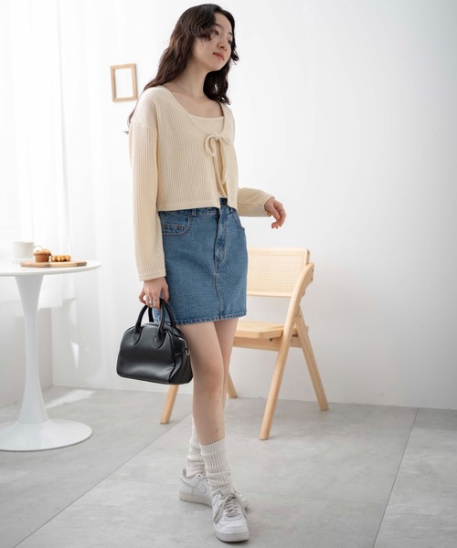 WEGO(ウィゴー)の「WEGO/アンサンブルリボンカーデ(アンサンブル・レディース・グリーン/アイボリー/ブラック・FREE)」の14枚目の写真