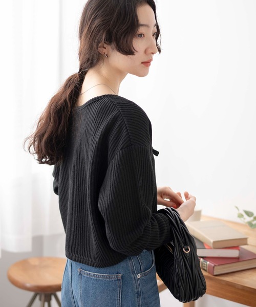 WEGO(ウィゴー)の「WEGO/アンサンブルリボンカーデ(アンサンブル・レディース・グリーン/アイボリー/ブラック・FREE)」の17枚目の写真