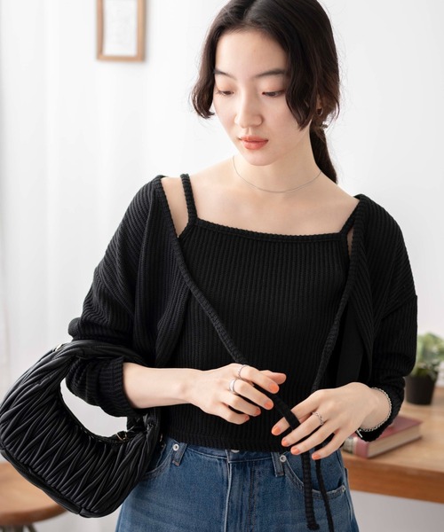 WEGO(ウィゴー)の「WEGO/アンサンブルリボンカーデ(アンサンブル・レディース・グリーン/アイボリー/ブラック・FREE)」の18枚目の写真