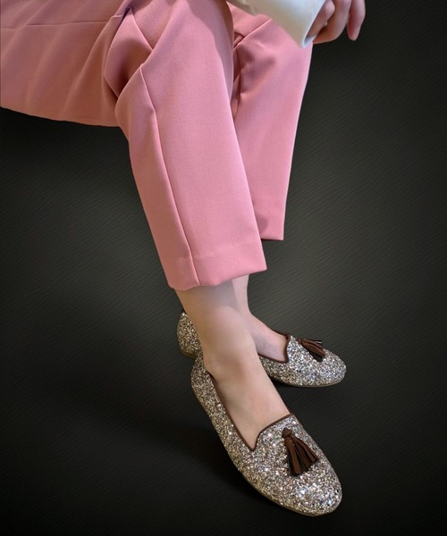 Sugar Sugar(シュガーシュガー)の「【SUGAR SUGAR】タッセル グリッター フラットシューズ(5859)(バレエシューズ・レディース・ブラック/シルバー/ゴールド・S/M/L/LL)」の16枚目の写真