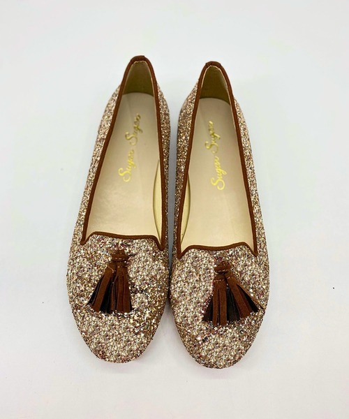 Sugar Sugar(シュガーシュガー)の「【SUGAR SUGAR】タッセル グリッター フラットシューズ(5859)(バレエシューズ・レディース・ブラック/シルバー/ゴールド・S/M/L/LL)」の10枚目の写真