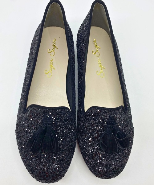 Sugar Sugar(シュガーシュガー)の「【SUGAR SUGAR】タッセル グリッター フラットシューズ(5859)(バレエシューズ・レディース・ブラック/シルバー/ゴールド・S/M/L/LL)」の5枚目の写真