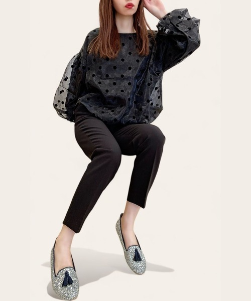 Sugar Sugar(シュガーシュガー)の「【SUGAR SUGAR】タッセル グリッター フラットシューズ(5859)(バレエシューズ・レディース・ブラック/シルバー/ゴールド・S/M/L/LL)」の21枚目の写真