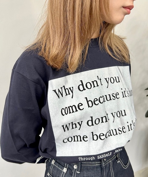 SANSeLF（サンセルフ）の「Se ribbon sleeve ロンT【SANSeLF】sanwh24s001（Tシャツ/カットソー・レディース・ホワイト/ネイビー/ライトグリーン・FREE）」の9枚目の写真