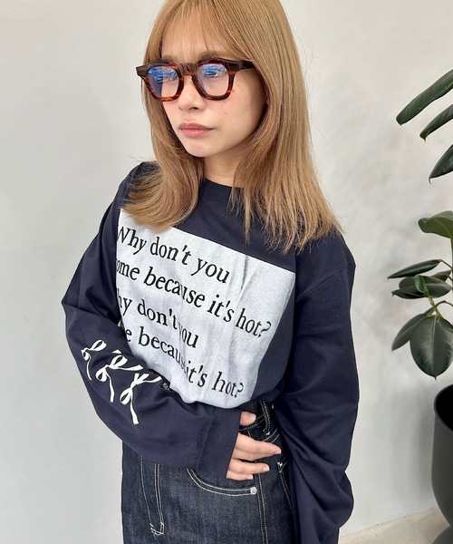 SANSeLF（サンセルフ）の「Se ribbon sleeve ロンT【SANSeLF】sanwh24s001（Tシャツ/カットソー・レディース・ホワイト/ネイビー/ライトグリーン・FREE）」の10枚目の写真