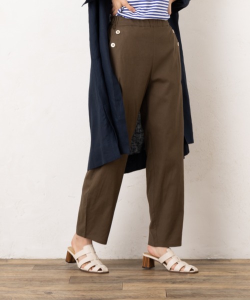 aunt lily(アントリリー)の「フレンチリネンテーパードパンツ◆(その他パンツ・レディース・ブルーグリーン/カーキ/キナリ・13号/11号/9号/7号/15号)」の5枚目の写真