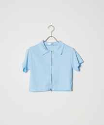 ▲Double zipper Tops / Wジップトップス 半袖　シアートップス
