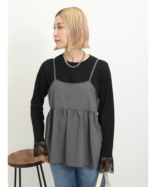 Samansa Mos2 blue（サマンサモスモスブルー）の「キャミビスチェ（シャツ/ブラウス・レディース・シルバーグレー/グレー/ブラック・F）」の12枚目の写真