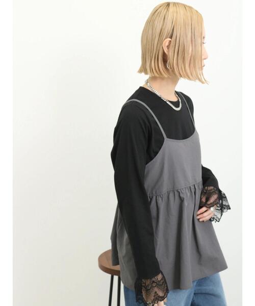 Samansa Mos2 blue（サマンサモスモスブルー）の「キャミビスチェ（シャツ/ブラウス・レディース・シルバーグレー/グレー/ブラック・F）」の13枚目の写真