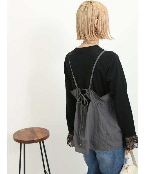 Samansa Mos2 blue（サマンサモスモスブルー）の「キャミビスチェ（シャツ/ブラウス・レディース・シルバーグレー/グレー/ブラック・F）」の14枚目の写真