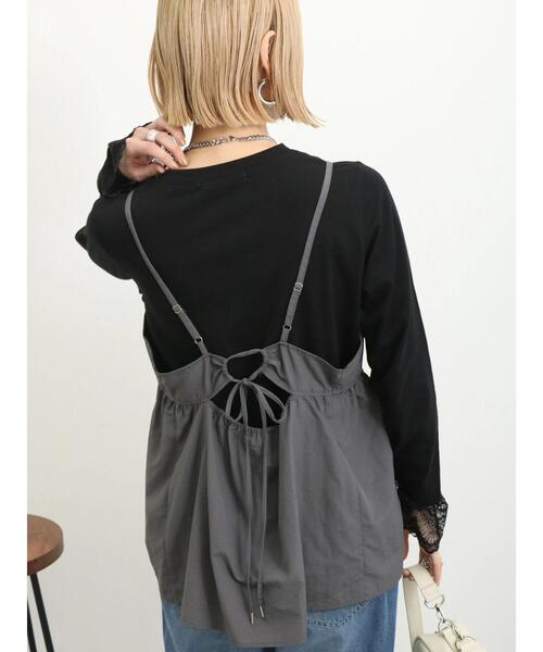 Samansa Mos2 blue（サマンサモスモスブルー）の「キャミビスチェ（シャツ/ブラウス・レディース・シルバーグレー/グレー/ブラック・F）」の4枚目の写真