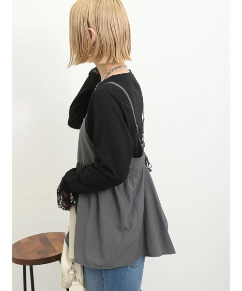 Samansa Mos2 blue（サマンサモスモスブルー）の「キャミビスチェ（シャツ/ブラウス・レディース・シルバーグレー/グレー/ブラック・F）」の5枚目の写真