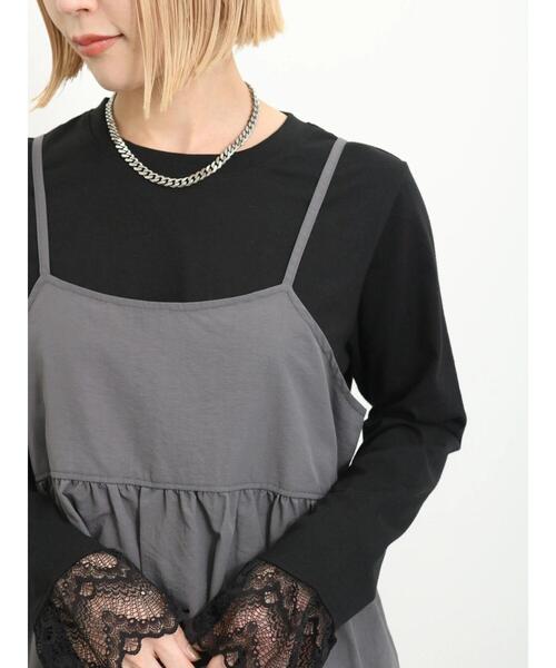 Samansa Mos2 blue（サマンサモスモスブルー）の「キャミビスチェ（シャツ/ブラウス・レディース・シルバーグレー/グレー/ブラック・F）」の6枚目の写真