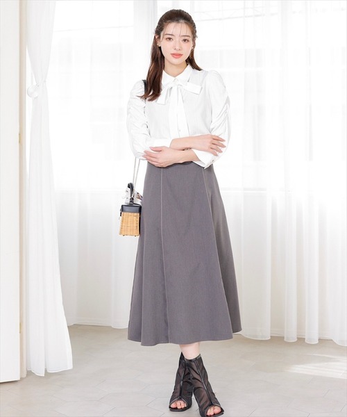 SWINGLE（スウィングル）の「☆七分袖ストライプボウタイシャツ