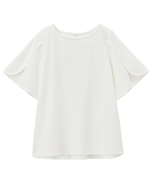 GeeRA（ジーラ）の「【7色展開/M-XXLサイズ展開】夏にぴったり！ひんやりスリット入りフレアースリーブＴブラウス（シャツ/ブラウス・レディース・ブルー/オフホワイト/ブラック/ピンクベージュ/ネイビー/サンドグレー/ブラック系その他・LARGE/X-LARGE/MEDIUM/XX-LARGE）」の17枚目の写真