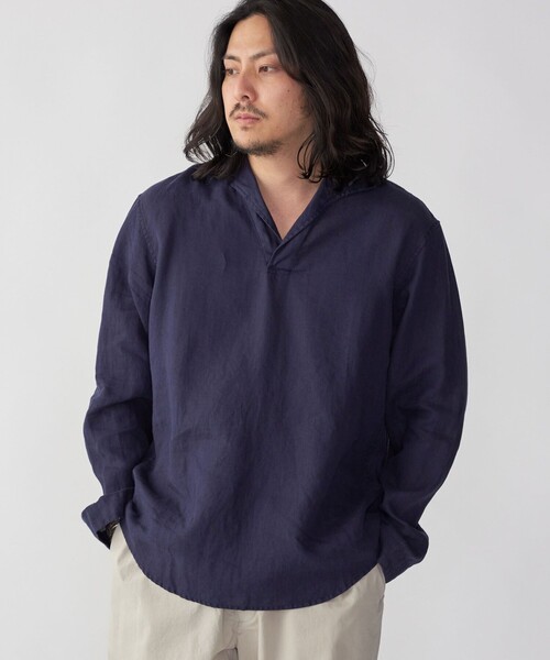 【セール】SHIPS: リネン ロングスリーブ カプリ シャツ（シャツ/ブラウス）｜SHIPS（シップス） 7,115円