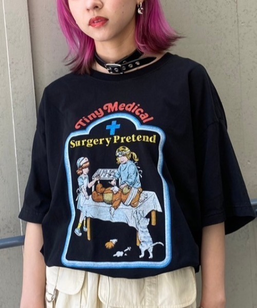 Candy Stripper（キャンディストリッパー）の「TINY MEDICAL BIG Tシャツ（Tシャツ/カットソー・レディース・オフホワイト/ライトブルー/ブラック/ピンク・2）」の4枚目の写真
