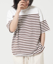 ROUGH TRADE（ラフトレード）の「パネルボーダー バスク 半袖TEE(M1)（Tシャツ/カットソー・メンズ）」
