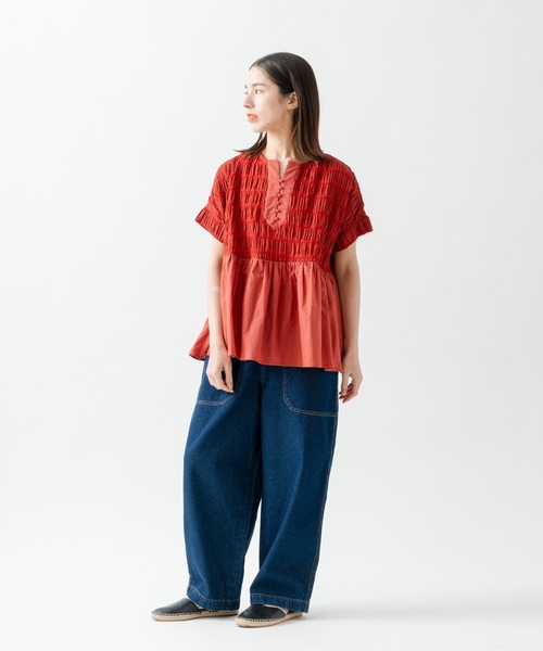Kelen(ケレン)の「「KELEN/ケレン」コンビデザイントップス / ERIN(Tシャツ/カットソー・レディース・レッド/グリーン/サックスブルー/ブラック・M/S)」の21枚目の写真