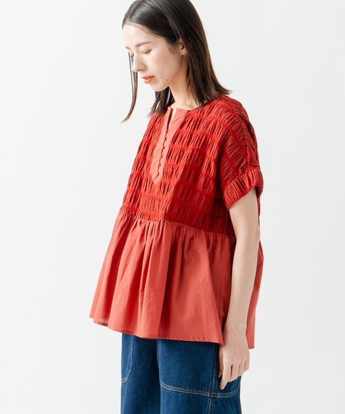Kelen(ケレン)の「「KELEN/ケレン」コンビデザイントップス / ERIN(Tシャツ/カットソー・レディース・レッド/グリーン/サックスブルー/ブラック・M/S)」の22枚目の写真