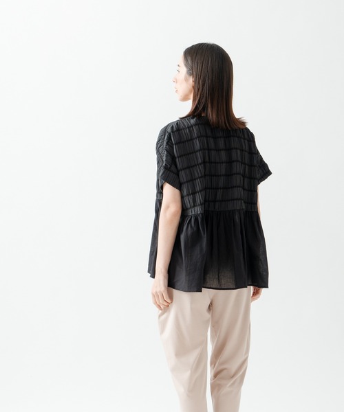 Kelen(ケレン)の「「KELEN/ケレン」コンビデザイントップス / ERIN(Tシャツ/カットソー・レディース・レッド/グリーン/サックスブルー/ブラック・M/S)」の5枚目の写真