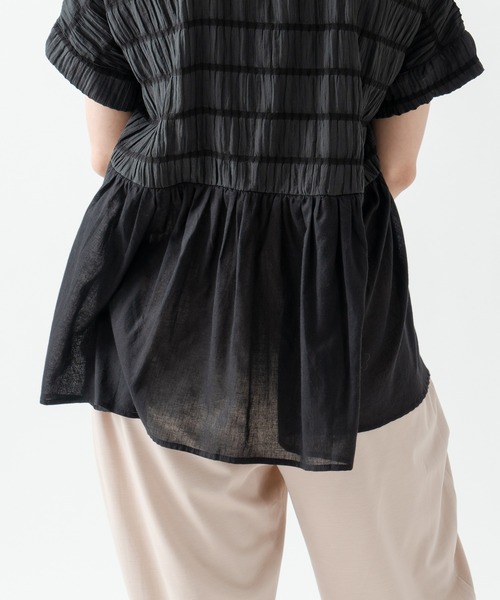 Kelen(ケレン)の「「KELEN/ケレン」コンビデザイントップス / ERIN(Tシャツ/カットソー・レディース・レッド/グリーン/サックスブルー/ブラック・M/S)」の7枚目の写真