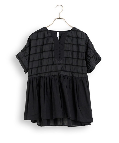 Kelen(ケレン)の「「KELEN/ケレン」コンビデザイントップス / ERIN(Tシャツ/カットソー・レディース・レッド/グリーン/サックスブルー/ブラック・M/S)」の9枚目の写真