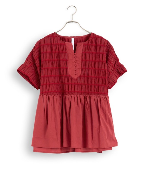 Kelen(ケレン)の「「KELEN/ケレン」コンビデザイントップス / ERIN(Tシャツ/カットソー・レディース・レッド/グリーン/サックスブルー/ブラック・M/S)」の10枚目の写真
