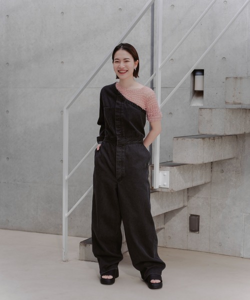 Kastane（カスタネ）の「【2サイズ展開】デニムジャンプスーツ（つなぎ