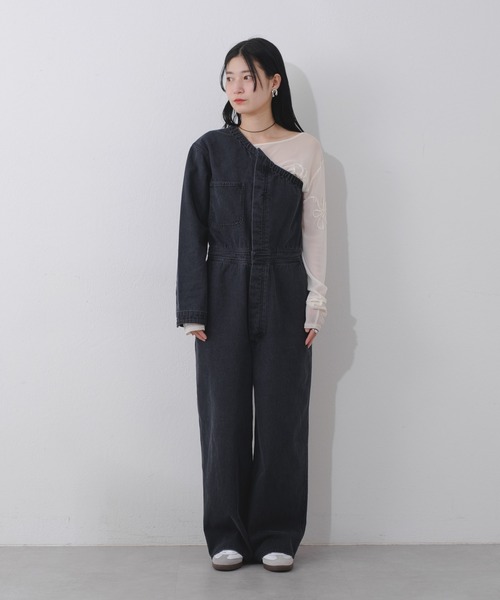 Kastane（カスタネ）の「【2サイズ展開】デニムジャンプスーツ（つなぎ