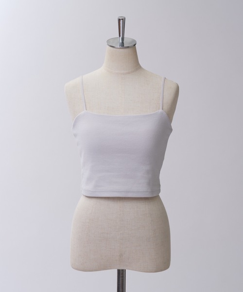 one after another NICE CLAUP(ワンアフターアナザーナイスクラップ)の「カップ付きテレコインナー(キャミソール・レディース・ライトグレー/ブラック/ホワイト×ブラック/オフホワイト・FREE)」の20枚目の写真